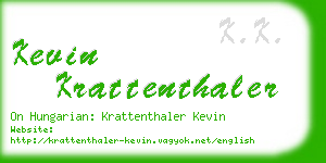 kevin krattenthaler business card